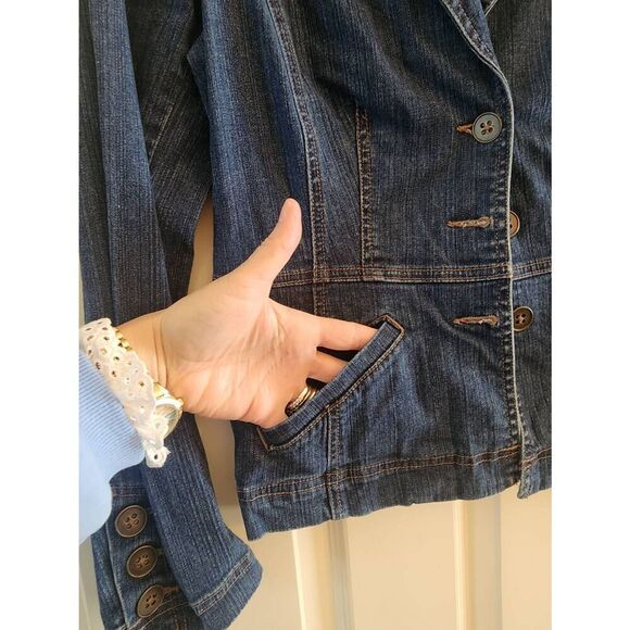 St Johns Bay stretch denim jacket size small - Picture 4 of 7